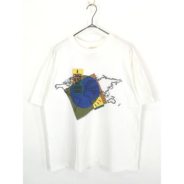 古着 90s USA製 WWF 地球 自然保護 メッセージ Tシャツ M : 古着屋 