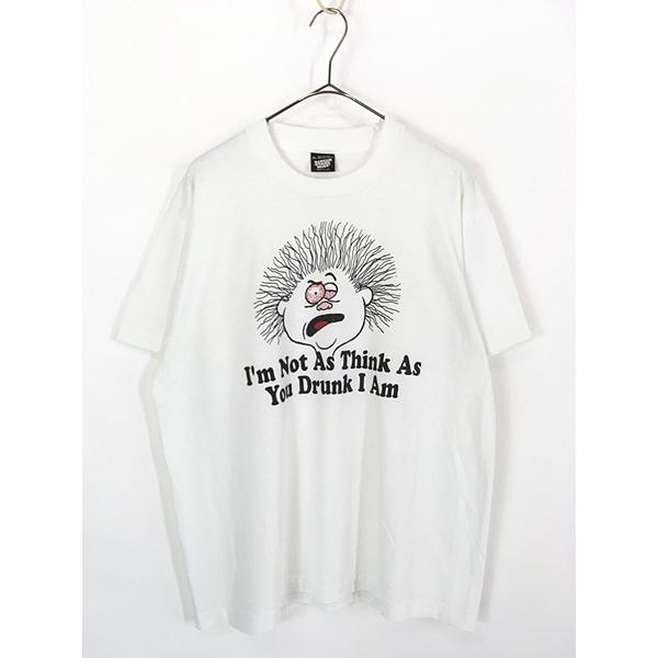 古着 90s USA製 I'm Not As Think You Drunk I Am 酔っ払い フェイス