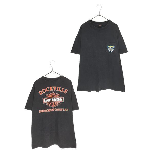 古着 00s USA製 HARLEY DAVIDSON バー&シールド ポケット T