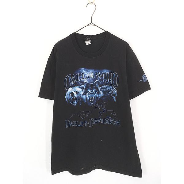 古着 00s HARLEY DAVIDSON オオカミ ウルフ クマ イーグル バイク 