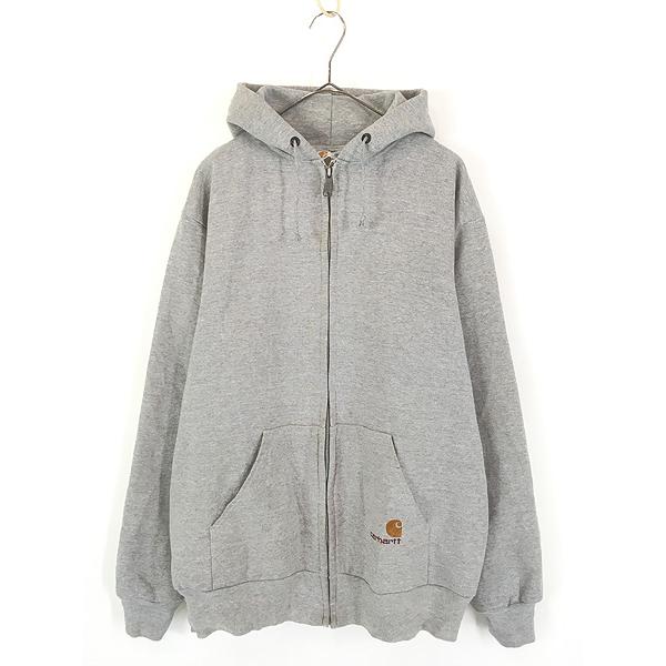古着 80s Carhartt 裏地 メッシュ スウェット ジップ パーカー グレー