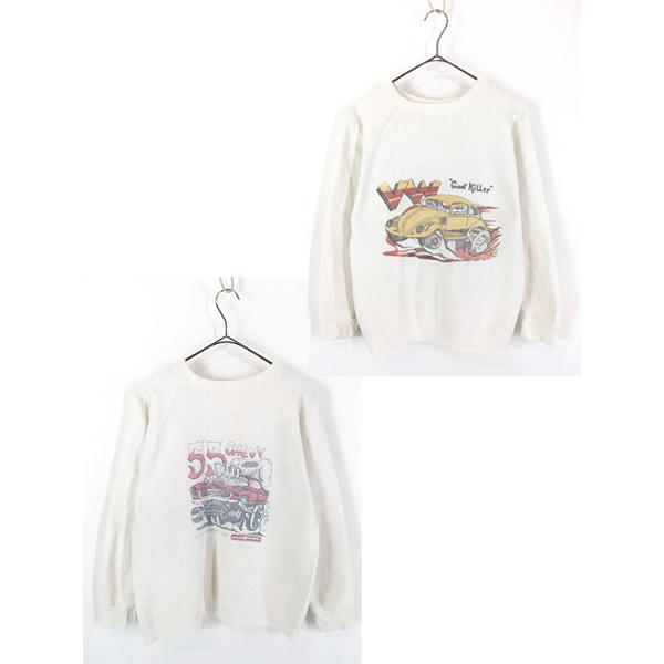 古着 60s 55 CHEVY × Giant Killer 豪華 両面 染み込み 100%コットン ヴィンテージ スウェット トレーナー M位 古着 60s 55 CHEVY × Giant Killer 豪華 両面 染み込み 100%コットン