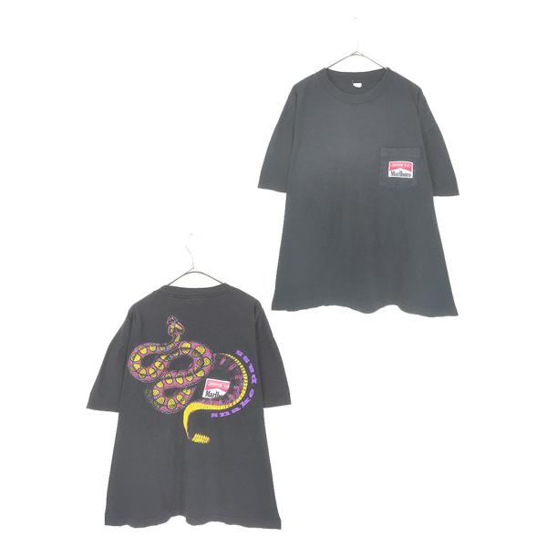 古着 90s Marlboro 「Snake Pass」 スネーク ヘビ 両面 ポケット付 T