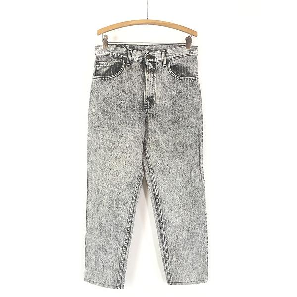 古着 80s USA製 Levi's 550-0357 先染め ブラック ケミカル ストライプ デニム パンツ ジーンズ W31 L29 古着 80s USA製 Levi's 550-0357 先染め ブラック ケミカル ストライプ
