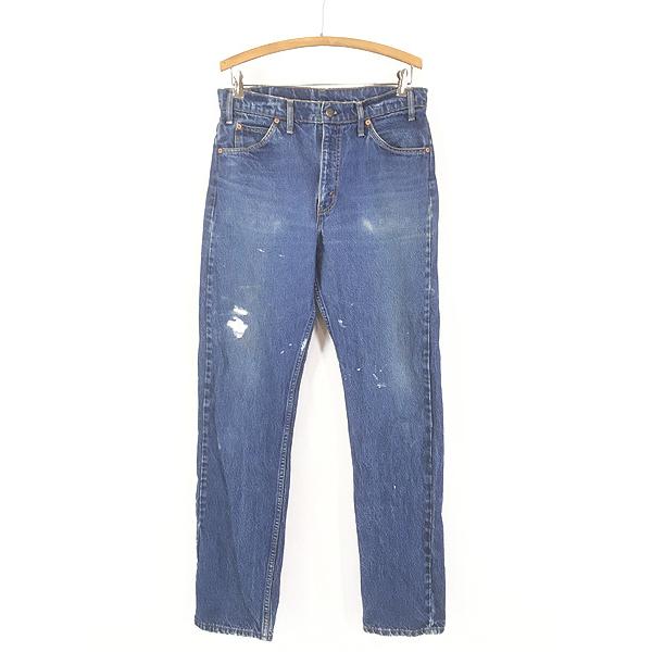 古着 80s USA製 Levi's 505-0217 縦落ち ブルー デニム パンツ