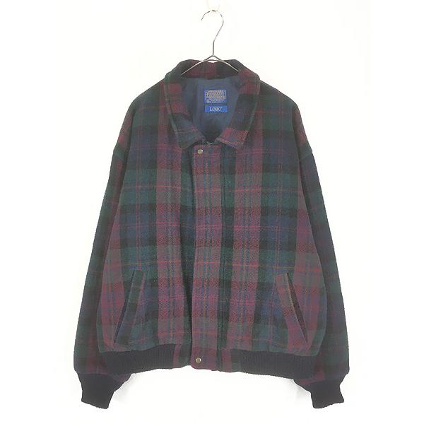 古着 80s USA製 Pendleton LOBO 3M Thinsulate 中綿 パデッド 比翼 チェック ウール ジャケット XL 古着 80s USA製 Pendleton LOBO 3M Thinsulate 中綿 パデッド 比翼