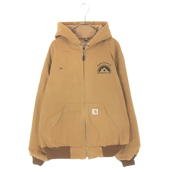 古着 10s USA製 Carhartt BRN ブラウン ダック 防寒 パデット アクティブ パーカー ジャケット M 古着 10s USA製 Carhartt BRN ブラウン ダック 防寒 パデット