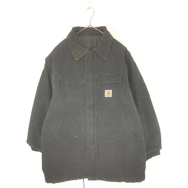 古着 Carhartt BLK ブラック ダック パデット トラディショナル コート 3XL位 古着 Carhartt BLK ブラック ダック パデット トラディショナル コート
