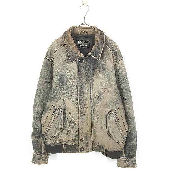 00s~Eddie Bauer 本革　レザースポーツジャケット 古着 Eddie Bauer 本革 レザー スポーツ ジャケット ブルゾン M : 古着