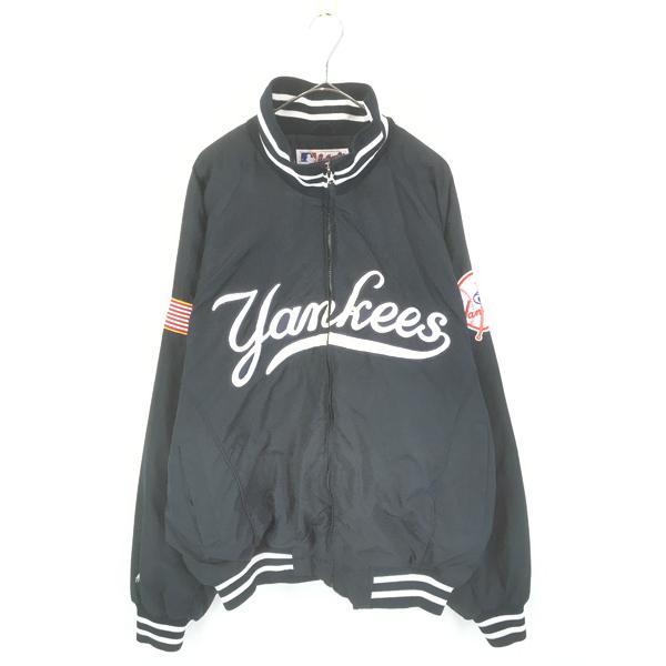 古着 MLB New York Yankees ヤンキース フリース ライナー ハイネック
