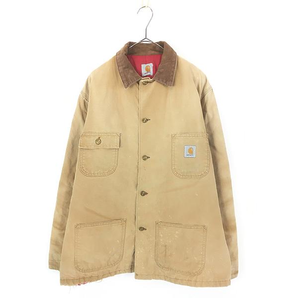 古着 80s- Carhartt レッド キルティング ライナー フェード ブラウン
