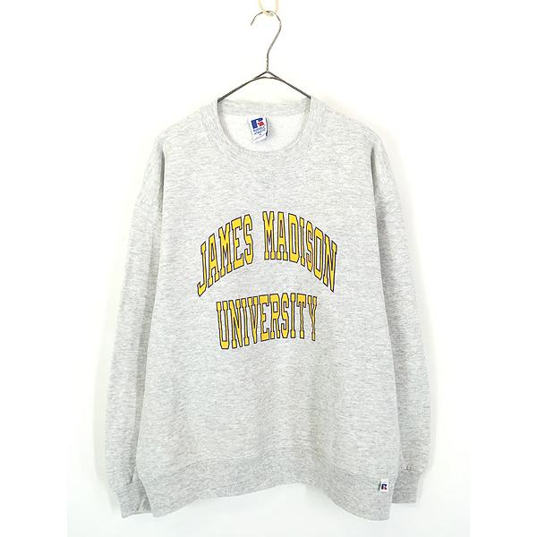 古着 90s USA製 Russell 「JAMES MADISON」 カレッジ 前V スウェット