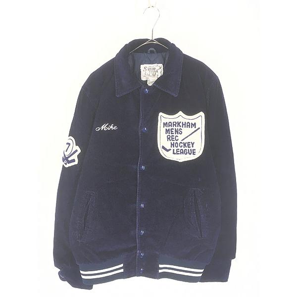 希少黒　50's 襟付きコーデュロイスタジアムジャケット　古着 希少黒 50's 襟付きコーデュロイスタジアムジャケット CANADA古着