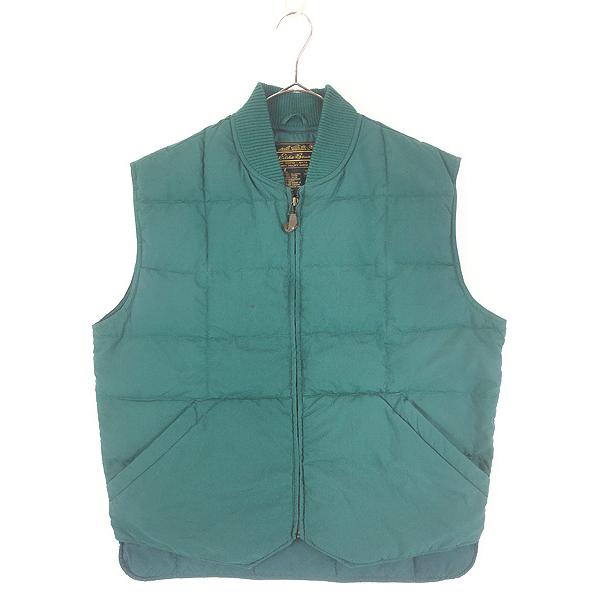 古着 80s Eddie Bauer 名作 「Downlight Canadian Vest」 キルティング ダウン ライト カナディアン ベスト グリーン L 古着 80s Eddie Bauer 名作 「Downlight Canadian Vest」 キルティング