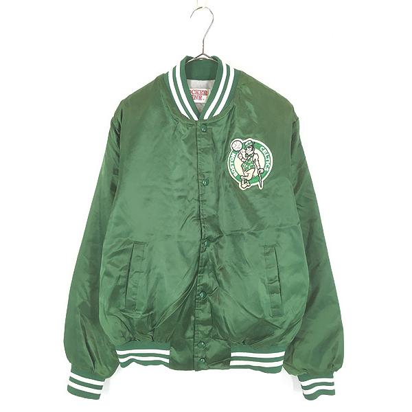 古着 80s USA製 NBA Boston Celtics セルティックス光沢 サテン