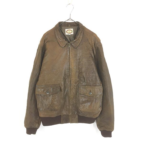 古着 80s BANANA REPUBLIC Type A-2 本革 レザー フライト ジャケット