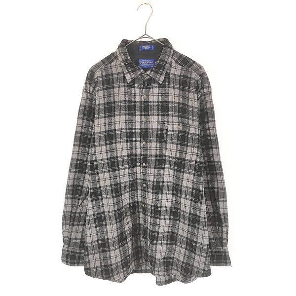 古着 00s Pendleton 「Trail Shirt」 ブラック × グレー バッファロー