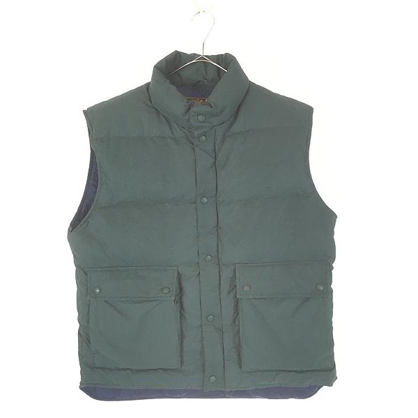 古着 80s Eddie Bauer コットンクロス シェル グース ダウン ベスト グリーン L 古着 80s Eddie Bauer コットンクロス シェル グース ダウン ベスト