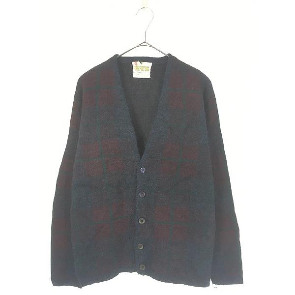 VINTAGE ヴィンテージ モヘアニットカーディガンジャケット ビンテージ古着 高騰が続くビンテージの黒モヘアニットを 高コスパで忠実に再現