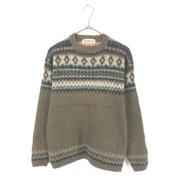 古着 60s USA製 Jantzen フェアアイル ボーダー シャギー モヘア ウール ニット セーター S 古着 60s USA製 Jantzen フェアアイル ボーダー シャギー モヘア