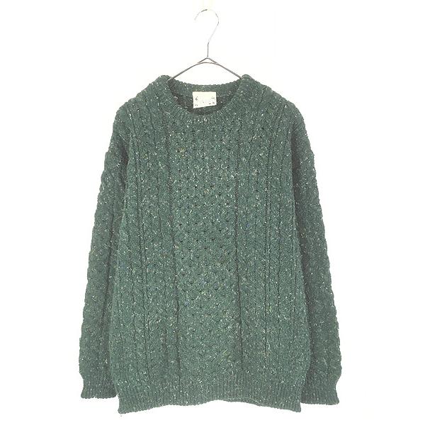 古着 80s Ireland製 Carraig Donn ネップ ローゲージ ウール アラン