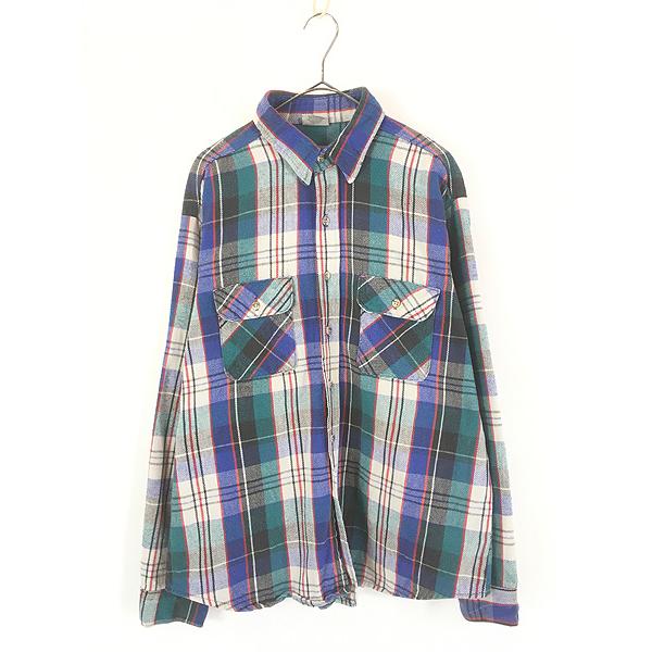 90s Five Brother ヘビーネルシャツ チェック USA製 M 90年代 USA製 FIVE BROTHER ファイブブラザー 長袖 ヘビーネルシャツ