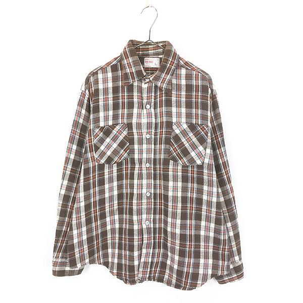 古着 70s BIG MAC ブラウン チェック ヘビー フランネル シャツ