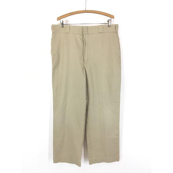 古着 80s USA製 Dickies コットンツイル ワーク チノ パンツ チノパン ストレート カーキ W37 L28 古着 80s USA製 Dickies コットンツイル ワーク チノ パンツ チノパン