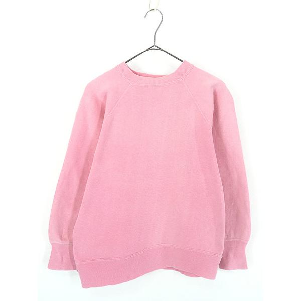 古着 60s Allen 無地 プレーン 100% コットン ラグラン スウェット トレーナー ピンク S 古着 60s Allen 無地 プレーン 100% コットン ラグラン スウェット