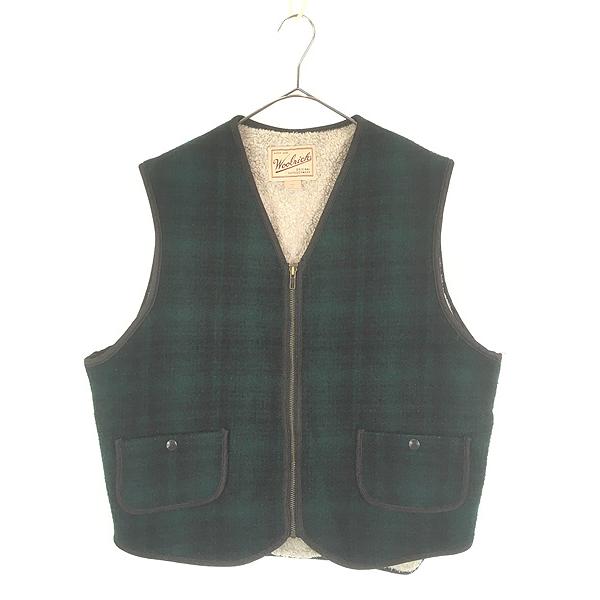 古着 90s USA製 WoolRich 裏ボア オンブレ シャドー チェック ウール