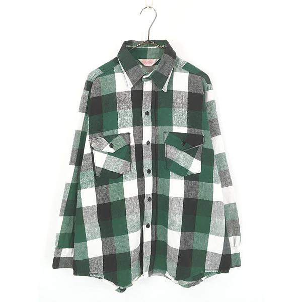 古着 70s USA製 FROSTPROOF ブラック × グリーン ホワイト ブロック