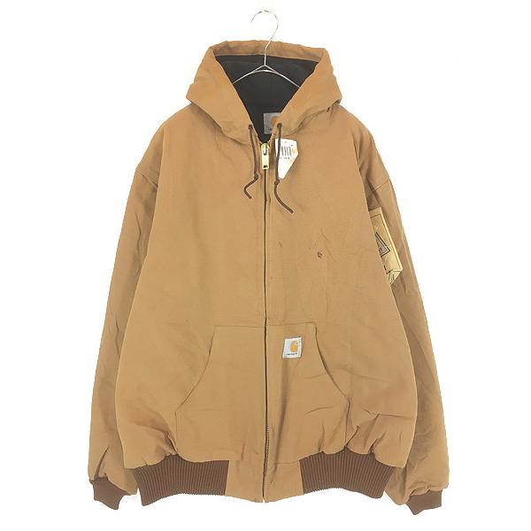Deadstock」 古着 90s USA製 Carhartt ブラウン ダック 防寒 パデット