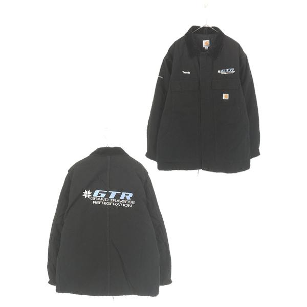 古着 10s Carhartt 「extremes」 撥水 ナイロン ブラック ダック パデット トラディショナル コート XL 古着 10s Carhartt 「extremes」 撥水 ナイロン ブラック ダック