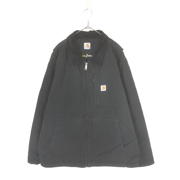 古着 Carhartt 「Full Swing」 襟コーデュロイ 裏ボア 縦ポケット BLK