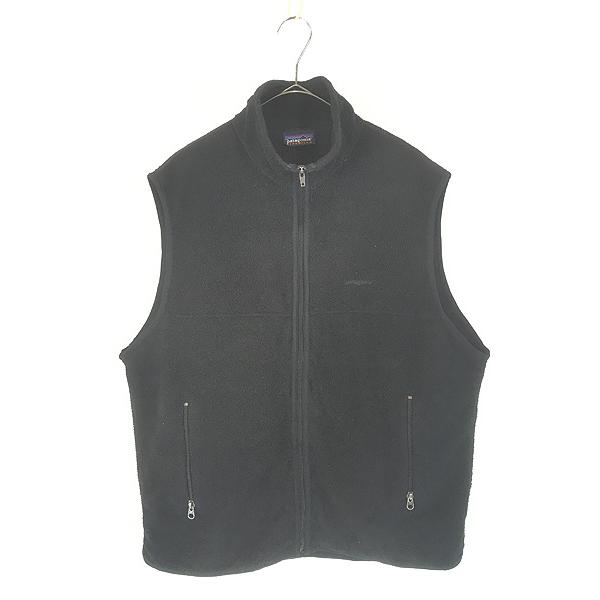 古着 Patagonia シンチラ フリース ベスト オールブラック!! L位