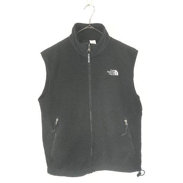 古着 90s TNF The NorthFace ロゴ 刺しゅう フリース ベスト ブラック
