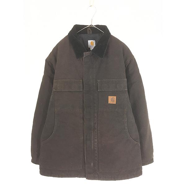 古着 10s Carhartt DKB ダークブラウン ダック パデット トラディショナル コート M 古着 10s Carhartt DKB ダークブラウン ダック パデット