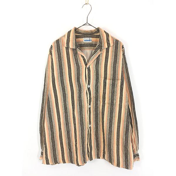 古着 60s USA製 Coopers 好配色 マルチ ストライプ 開襟 ボックス フランネル コットン シャツ ネルシャツ L 古着 60s USA製 Coopers 好配色 マルチ ストライプ 開襟 ボックス