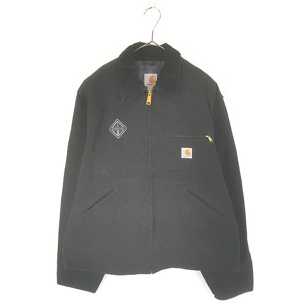 古着 Carhartt 裏地 ストライプ ブランケット ブラック ダック デトロイト ジャケット L位 古着 古着 USA製 Carhartt 裏地 ストライプ ブランケット ブラック ダック