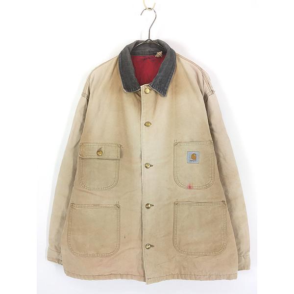carhartt チョアコート レッド 90s 星タグ カーハート チョアコート カバーオール ワインレッド