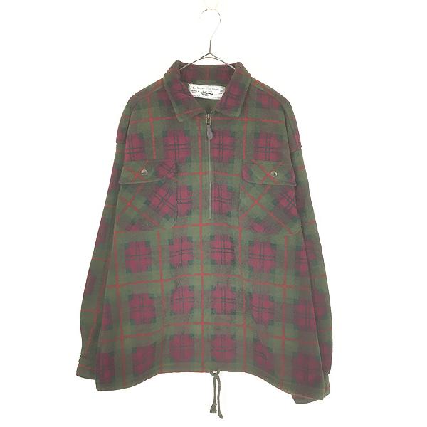 古着 90s GAP 「Authentic Gap Clothing」 チェック ハーフジップ フリース ジャケット L 古着 90s GAP 「Authentic Gap Clothing」 チェック ハーフジップ