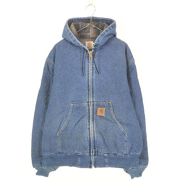 古着 80s- Carhartt 裏地 チェック ブランケット デニム アクティブ