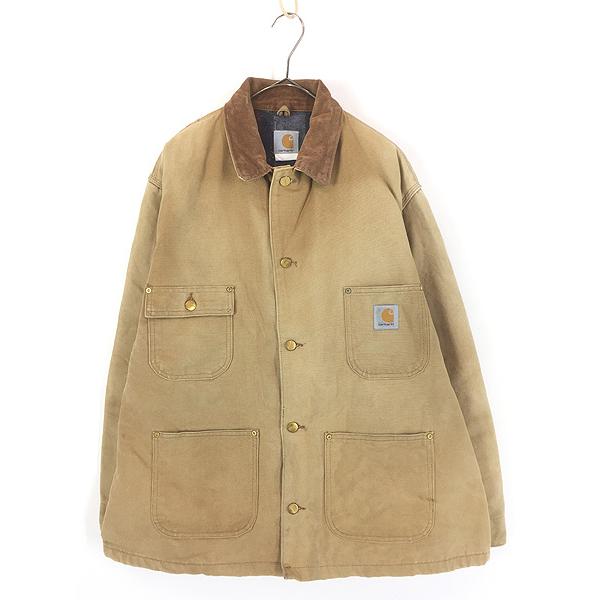 古着 90s- Carhartt 裏地 ストライプ ブランケット ブラウン ダック