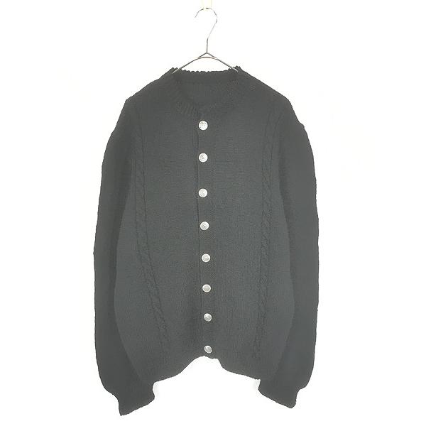 古着 50s メタルボタン ケーブル & 畔編み ローゲージ ヘビー ウール