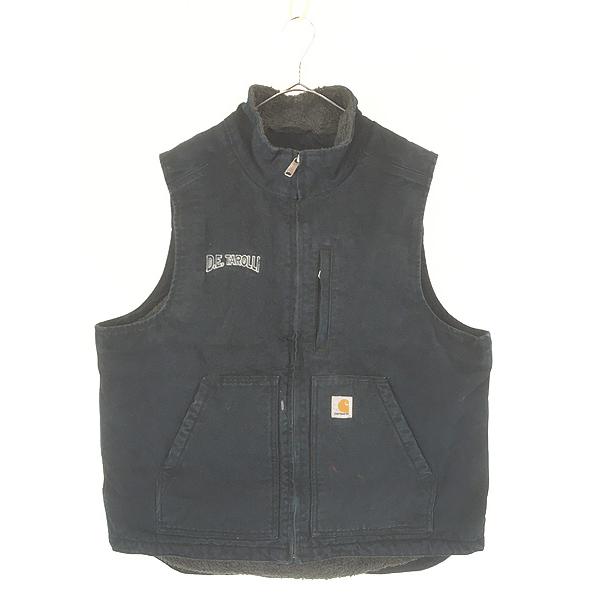 古着 Carhartt 裏ボア BLK ブラック ダック ハイネック ベスト L