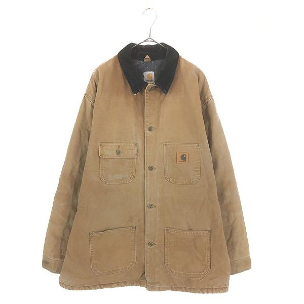 古着 00s Carhartt 裏地 ストライプ ブランケット BRN ブラウン ダック