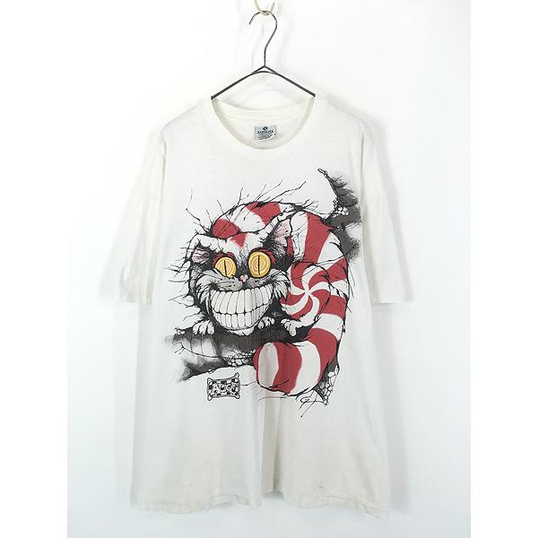 古着 90s USA製 Wonderland T-shirt White 不思議の国のアリス 半袖 T