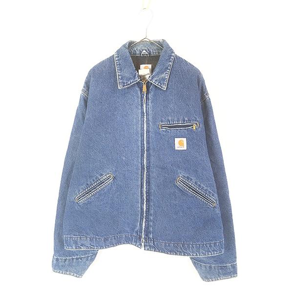 古着 00s USA製 Carhartt チェック ブランケット ライナー 濃紺 ブルー
