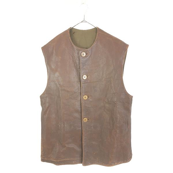 40s ジャーキンベスト イギリス軍 ユーロミリタリー 40s イギリス軍 レザー ジャーキンベストフランス軍 ドイツ軍 ユーロ