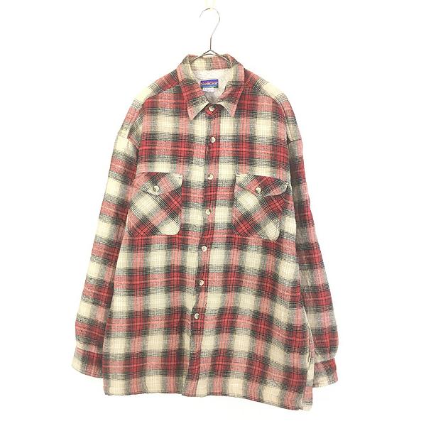 古着 90s North Crest オンブレ シャドー チェック フリース ライナー